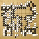Board position at the end of game WAGC 2002 - Round 6 - Game 2: Norman Chadwick vs Maleun-Saem Hong