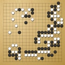 Board position at the end of game WAGC 2002 - Round 7 - Game 10: Baris Efe vs John Gibson