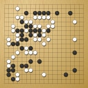 Board position at the end of game WAGC 2004 - Round 4 - Game 9: Gionata Soletti vs Dimas Cabre