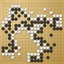 Board position at the end of game WAGC 2004 - Round 5 - Game 10: Rosa-Maria Gomar vs Shiba Shaw