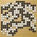 Board position at the end of game WAGC 2004 - Round 6 - Game 1: Kang-wuk Yi vs Yu-Cheng Lai