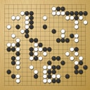 Board position at the end of game WAGC 2004 - Round 8 - Game 3: Diana Koszegi vs Seizo Nakazono