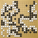 Board position at the end of game WAGC 2005 - Round 1 - Game 8: Fabio Sakata-Yamashita vs Tungalag Ravjir
