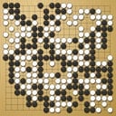 Board position at the end of game WAGC 2005 - Round 1 - Game 2: Leon Matoh vs Frank Janssen