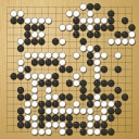 Board position at the end of game WAGC 2005 - Round 4 - Game 9: Juan-Jose Rivaud vs Andrius Petrauskas