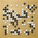 Board position at the end of game WAGC 2005 - Round 7 - Game 1: Yuqing Hu vs Thomas Hsiang