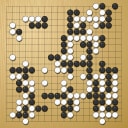 Board position at the end of game WAGC 2007 - Round 3 - Game 4: Zhiyuan Liu vs Merlijn Kuin