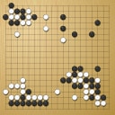 Board position at the end of game WAGC 2008 - Round 2 - Game 1: Laurent Heiser vs Dimitris Regginos