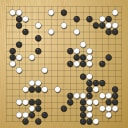 Board position at the end of game WAGC 2008 - Round 3 - Game 5: Lauri Paatero vs Hiroaki Okawa