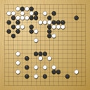 Board position at the end of game WAGC 2008 - Round 4 - Game 2: Tsung-Lin Yang vs Ian Davis
