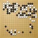 Board position at the end of game WAGC 2008 - Round 6 - Game 5: Tsung-Lin Yang vs Ulrik Bro-Joergensen