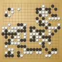 Board position at the end of game WAGC 2008 - Round 7 - Game 5: Raphael Shin vs Juhua Zhou