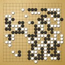 Board position at the end of game WAGC 2008 - Round 8 - Game 4: Mozheng Guan vs Tran-Chi Thanh