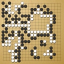 Board position at the end of game WAGC 2009 - Round 3 - Game 8: Mandish Singh vs Rabin Raya