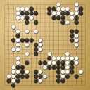 Board position at the end of game WAGC 2009 - Round 4 - Game 1: Kang-Ting Yeh vs Shin-hwan Yu