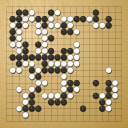 Board position at the end of game WAGC 2009 - Round 6 - Game 2: Laurent Heiser vs Kang-Ting Yeh