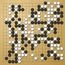 Board position at the end of game WAGC 2009 - Round 7 - Game 5: Cornel Burzo vs Robert Jasiek