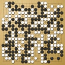 Board position at the end of game WAGC 2009 - Round 7 - Game 4: Kang-Ting Yeh vs Moriei Kanazawa
