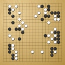 Board position at the end of game WAGC 2010 - Round 8 - Game 5: John Gibson vs Janez Janza