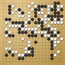Board position at the end of game WAGC 2011 - Round 6 - Game 5: Merlijn Kuin vs Jun Fan