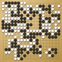 Board position at the end of game WAGC 2012 - Round 5 - Game 1: Zhijian Qiao vs Cheng-Hsun Chen