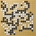 Board position at the end of game WAGC 2012 - Round 6 - Game 1: Zhijian Qiao vs Hyunjoon Lee