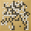 Board position at the end of game WAGC 2013 - Round 3 - Game 9: Shimada Ramos Thiago Sinji vs Lucas Neirynck