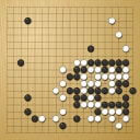 Board position at the end of game WAGC 2014 - Round 1 - Game 3: Nai-San Chan vs Merlijn Kuin