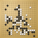 Board position at the end of game WAGC 2014 - Round 2 - Game 4: Zhijie Bei vs John Gibson