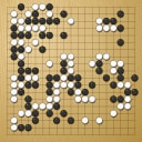 Board position at the end of game WAGC 2015 - Round 8 - Game 2: Aohua Hu vs Satoshi Hiraoka