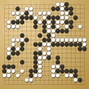 Board position at the end of game WAGC 2016 - Round 8 - Game 1: Chia Cheng Hsu vs Baoxiang Bai