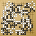 Board position at the end of game WAGC 2017 - Round 8 - Game 1: Yu-Cheng Lai vs Baoxiang Bai