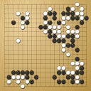 Board position at the end of game WAGC 2018 - Round 1 - Game 4: Stanislaw Frejlak vs Thiago Shimada-Ramos