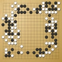 Board position at the end of game WAGC 2018 - Round 1 - Game 7: Temuujin Bataa vs Kina-Jorge Yamamoto