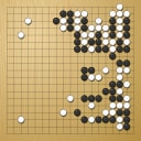Board position at the end of game WAGC 2018 - Round 3 - Game 2: Sangcheon Kim vs Carlo Metta
