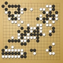 Board position at the end of game WAGC 2019 - Round 5 - Game 1: Tsubasa Kawaguchi vs Chen Wang