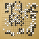 Board position at the end of game WAGC 2019 - Round 6 - Game 4: Fu Te Yang vs Koichiro Habu