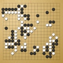 Board position at the end of game WAGC 2019 - Round 8 - Game 7: Fu Te Yang vs Simao Goncalves