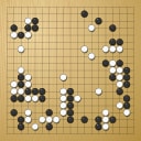 Board position at the end of game WAGC 2023 - Round 4 - Game 8: Mirta Medak vs Bram Vandenbon