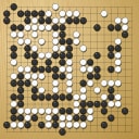 Board position at the end of game WAGC 2023 - Round 4 - Game 3: Yu-Cheng Lai vs Yongwoon Park