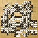 Board position at the end of game WAGC 2023 - Round 5 - Game 7: Zhengbo Zhao vs Soeren Ohlenbusch