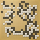 Board position at the end of game WAGC 2025 - Round 6 - Game 1: Sawoo Kim vs Minoru Ozeki