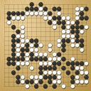 Board position at the end of game WAGC 2026 - Round 4 - Game 2: Qi-you Wu vs Hyo Ka